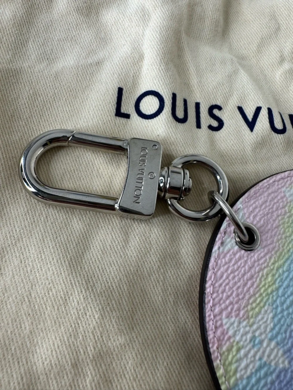 Louis Vuitton Pastel Monogram Round Keyring - Lavender, Pink & Mint - Picture 3 of 7